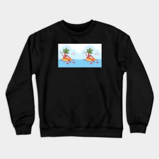 Tiger fishing mug Crewneck Sweatshirt